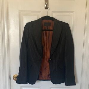 BCBGMaxAzria Women’s XS Black Blazer with brown lining
